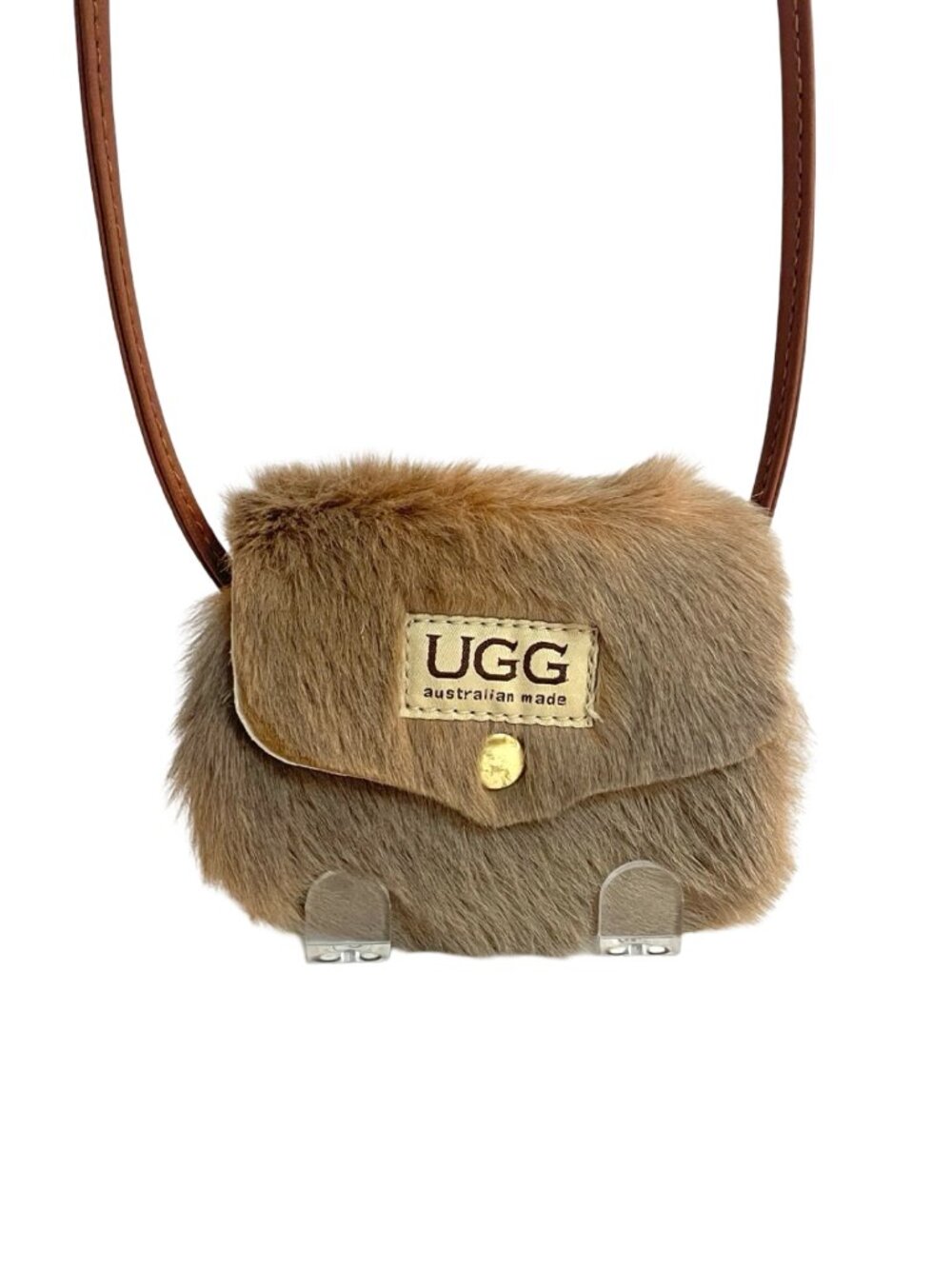 UGG Australian Made Sheepskin Mini Crossbody Bag Fur Pouch Tan 🇦🇺